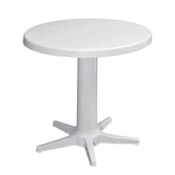 Садовый стол пластиковый ROSE ф75 x 72 см белый