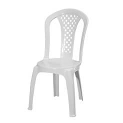 Garden chair, plastic without armrests, white LILLA