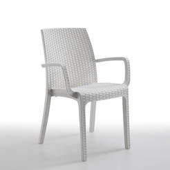Garden chair Indiana - artificial rattan, white color