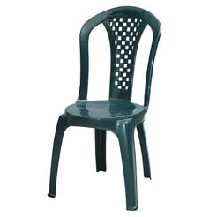 Garden plastic chair without armrests, green LILLA