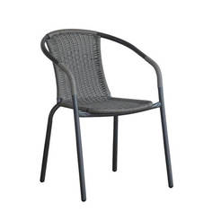 Garden chair artificial rattan gray color BALENO