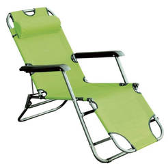 Beach chair 2 positions green 153 x 60 x 80 cm, deck chair type