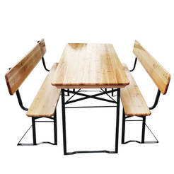 Бирен сет - маса и две пейки с облегалки 177 х 50 х 75см