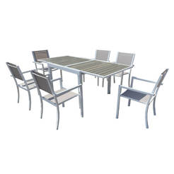 Garden furniture set 7 pieces, extendable table Polywood Albany