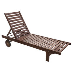 Classic wooden chaise longue 193 x 60 x 30 cm foldable