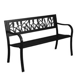 Garden bench with ornaments - 127 x 52 x 75 cm, steel and wrought iron