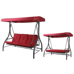 Garden swing 192 x 118 x 175 cm up to 280 kg bed red