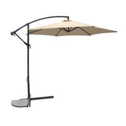 Garden umbrella 3m with stand, beige