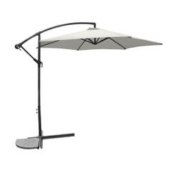 Garden umbrella 3m with stand, white