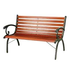 Garden bench 127 x 63 x 78 cm wrought iron and wood