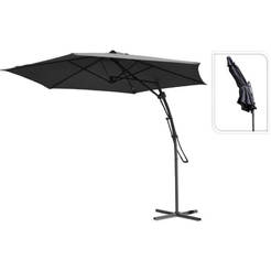 Garden umbrella 3m push system, dark gray