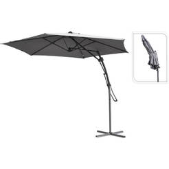 Градински чадър 3м пуш система, светлосив