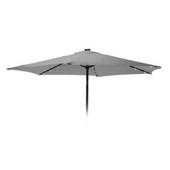 Garden umbrella with 24 solar lights - 2.7 m, gray