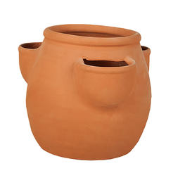 Strawberry pot 24 cm with 3 holes terracotta ceramics