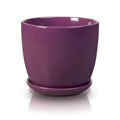 Ceramic flowerpot with Amsterdam base - 15 cm, purple