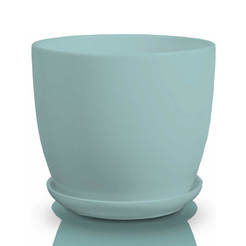 Ceramic flowerpot with Amsterdam base - 17 cm, mint