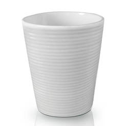 Ceramic pot Orchid - 13 x 15 cm, white strips