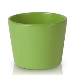 Primrose ceramic pot - 13 x 10 cm, green