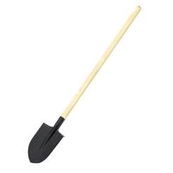 Garden straight shovel with wooden handle