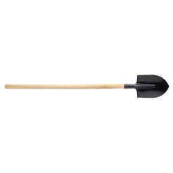 Garden straight shovel with wooden handle