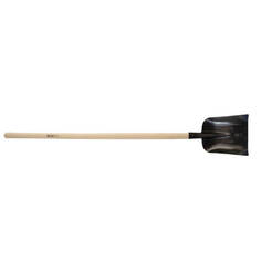 Bulk cargo shovel, curved, with wooden handle