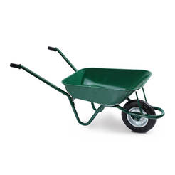 Construction trolley with solid wheel - 80 l, galvanized steel