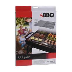 Folding grill plate for barbecue, stainless steel pad 23 x 30 cm