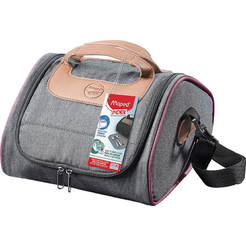 Thermal bag - Adult, light gray with pink edging