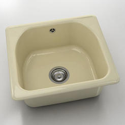 Single kitchen sink 51 x 46 cm, polymer marble, jasmine