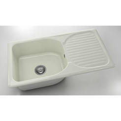Kitchen sink with left / right top 80 x 49 cm, polymer marble, polar granite