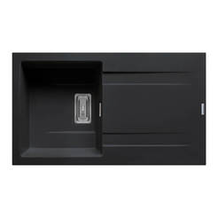 Kitchen sink granite 86 x 50 cm, black, Kartesio 1B 1D