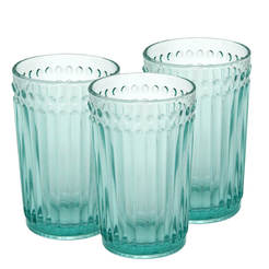 Set of Vintage Green water glasses - 350ml, 6 pcs.