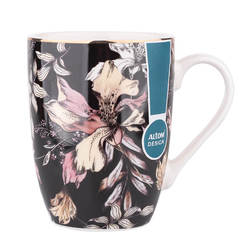 Porcelain cup for hot drinks Black Lilly 300ml