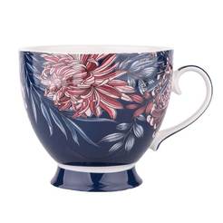 Cup on a chair for hot drinks, porcelain blue Margo 350 ml