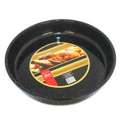 Round baking tray enameled ф32 x 8 cm deep black