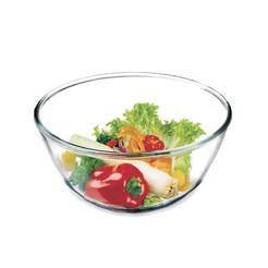 Glass salad bowl 1.3 l, round ф19 x 9.5 cm
