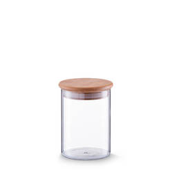 Glass storage jar 700ml, ф10.5 х 14см, with bamboo lid
