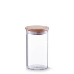 Glass storage jar 1l, ф10.5 х 17.5cm, with bamboo lid