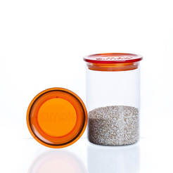 Glass jar for spices and dry food 800ml with plastic lid