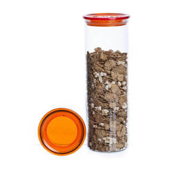 Glass jar for spices and dry food 1.8 l with plastic lid