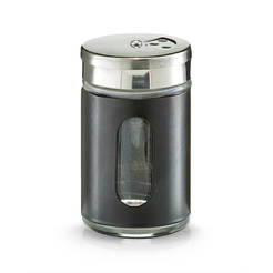 Glass jar for spices ф5 х 8.5 cm, with metal coating, black