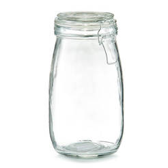 Glass storage jar 1450ml, with clip