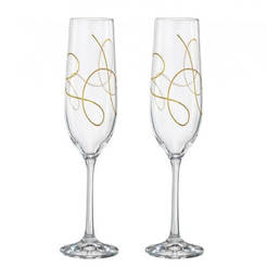 Set of champagne glasses String Gold 190ml, 2 pieces