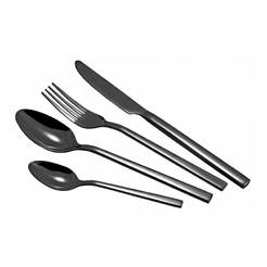 Cutlery 24 pieces, black, stainless steel