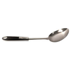 Metal serving spoon, plastic handle