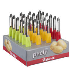 Potato peeler with longitudinal knife, stainless steel / Peely plastic