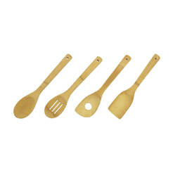 Set of 4 pcs. bamboo cooking spoons 30 cm