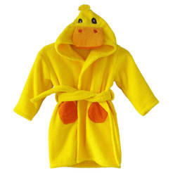 Children's bathrobe - 4-6 years, 128 cm, yellow duck