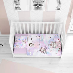 Baby bedding set 4 pieces Ranfors Print B3D 28 Princess