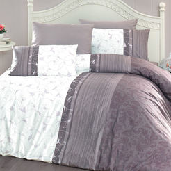 Bedding set 3 pieces Ranfors print Peitra purple